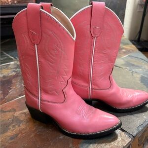 Old West Pink and Cream Cowboy Boots